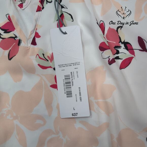 Liz Claiborne Sleeveless Floral Top Size L - Picture 2 of 5